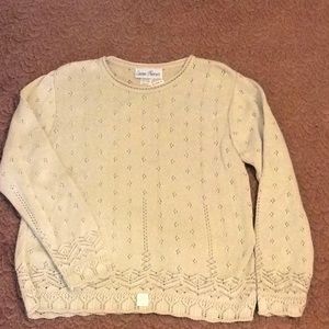 Vintage Cotton Rayon Pointelle Sweater Ecru NWT M